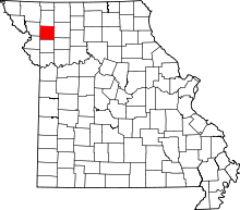 Map of Missouri highlighting DeKalb County.svg