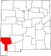 Mapa del estado que destaca el condado de Grant