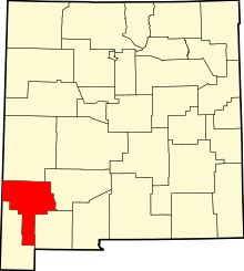 Kaart van New Mexico met de nadruk op Grant County.svg