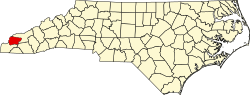 map of North Carolina highlighting Graham County