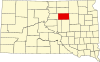 Faulk County.svg'yi vurgulayan Güney Dakota haritası