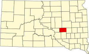 Map of South Dakota highlighting Jerauld County.svg