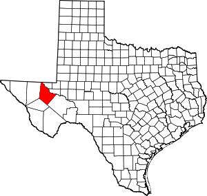Map of Texas highlighting Reeves County.svg