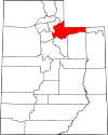Mapa del estado que destaca el condado de Summit