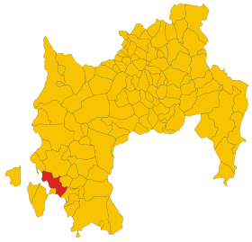 Map of comune of San Giovanni Suergiu (province of South Sardinia, region Sardinia, Italy) - 2016.svg