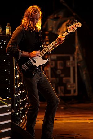 Stoermer performing with The Killers in 2011