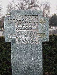 Mormântul lui Markus Mattmüller în cimitirul Hörnli, Riehen