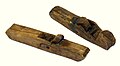 English: Two wooden planes