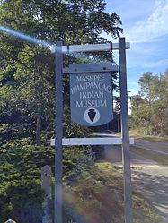 Hinweisschild für das Wampanoag Indian Museum