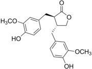 Matairesinol, illustrating the debenzylbutyrolactone motif