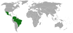 Range of Mimosa tenuiflora