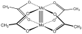 Molybdenum(II) acetate, illustrating the Mo-Mo quadruple bond.[1]