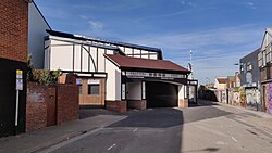 Specks Lane south entrances after 2023 renovations. New South Stand Entrance, Fratton Park.jpg