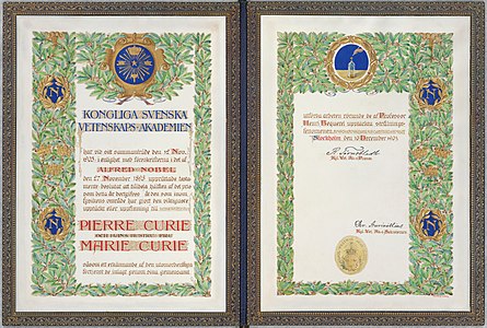 Prix Nobel de Pierre et Marie Curie