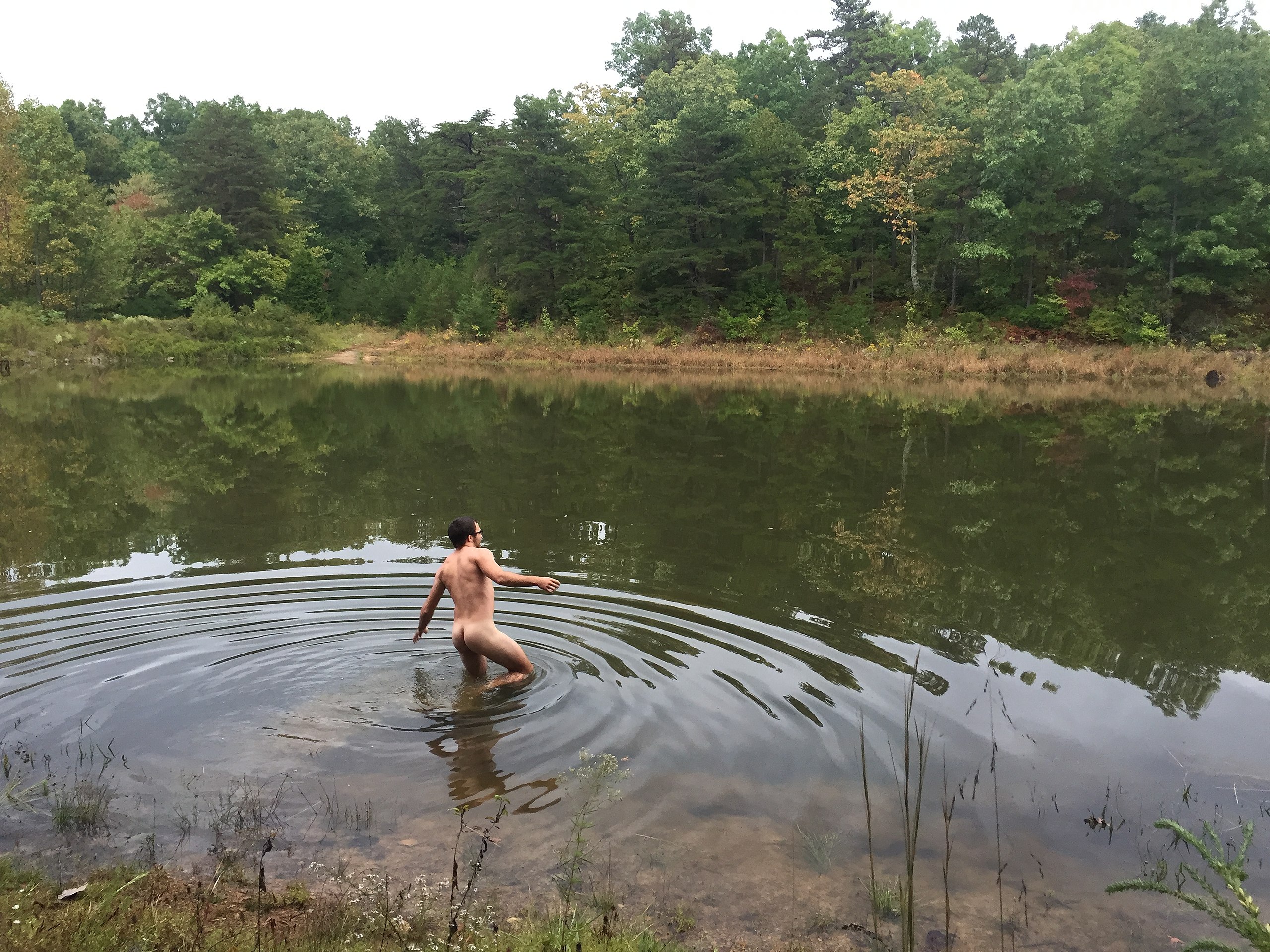 File:Nude man running into the body of water NE of Sawmill Lake Campsite (presumably Sawmill Lake), GA.jpg - Wikimedia Commons