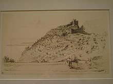 An old engraving of Èze