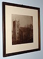 An old photograph of Saint Anne's Episcopal Church, on display inside the church. Located at 8 Kirk Street Lowell, Massachusetts.