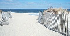 The beach at Sea Bright in Monmouth County Opening to beach at Sea Bright NJ.jpg
