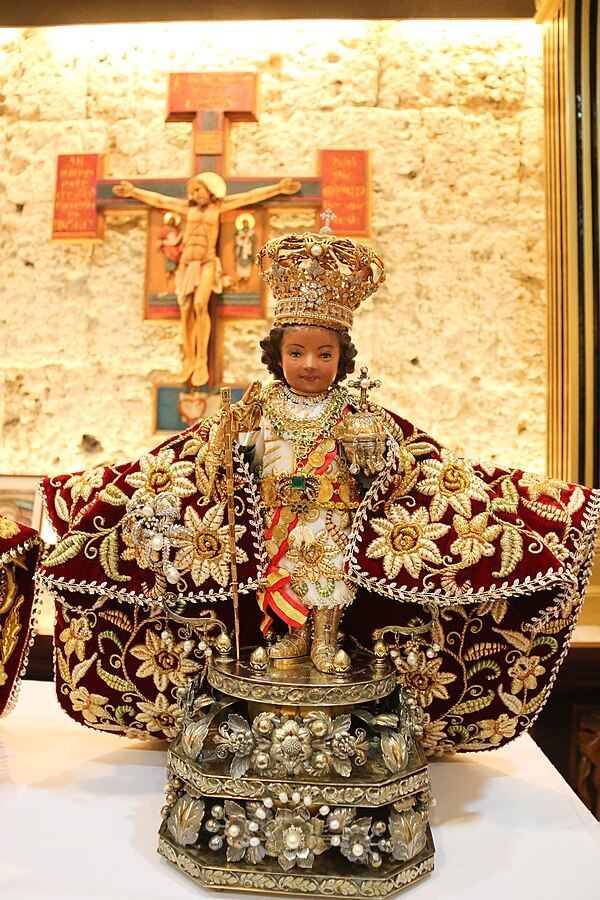 The original image of Santo Niño de Cebú, an image of the Child Jesus given by Magellan to the Cebuanos, now enshrined at the Basilica Minore del Sant