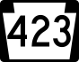 Pennsylvania Route 423 işaretçisi