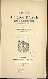 Chronique de Moldavie (1878)