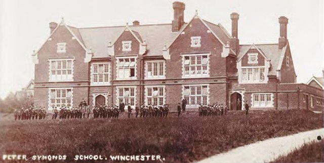 CCF training in front of Northbrook building, Peter Symonds c. 1944