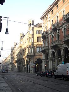 Carlo Ceppi's Bellia Palace on Pietro Micca Street, one of the very first Art Nouveau experiments in the city PalazzoBelliaTorino.JPG