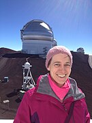 Pauline Barmby with Gemini-North Telescope.jpg