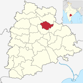 Positionskarte des Distrikts Peddapalli