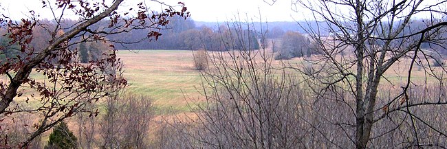 The view from atop Sauls' Mound, looking east