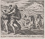 Plate 115- The Rape of Caenis (Caenis in virginitatis amissae solatium in virum fortiss.m a Neptuno transformatur), from Ovid's 'Metamorphoses' MET DP866562.jpg