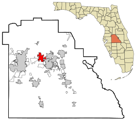 Polk County Florida Incorporated and Unincorporated areas Auburndale Highlighted.svg