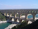 Pont du Gard in Frankrijk bouw tussen 38 en 52 n.Chr.