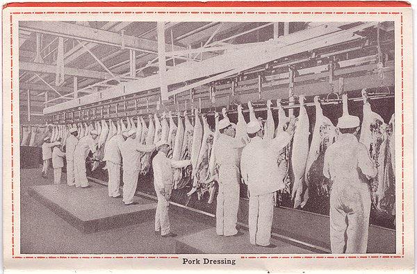 Postcard of pork dressing in Texas, undated