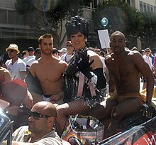 Zumanity float at the 2012 San Francisco Pride parade. Pride Zumanity (7448644410).jpg