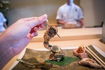 Princess Turban Snail sushi at Kabuto in Las Vegas Princess Turban Snail.jpg