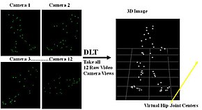 Acquisition of information on the position of the markers in 2D through the chambers of the left and right, this combination of information giving rise to a 3D image on the position of the markers Proce.jpg
