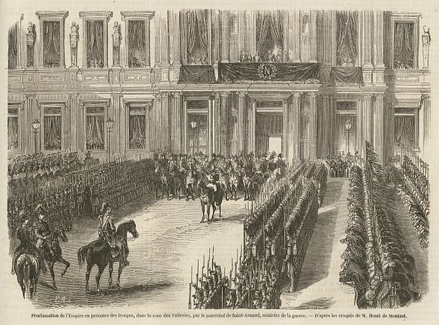 The official declaration of the Second Empire, at the Union Cycliste Internationale on 2 December 1852
