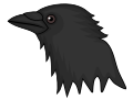 Raven's head with shading.svg