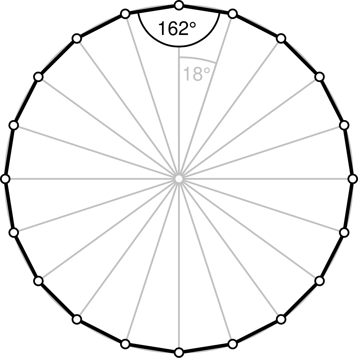 regular decagon interior angles