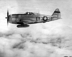 A P-47 Thunderbolt, the aircraft type employed to bomb Jayuya and Utuado Republic P-47D-22-RE Thunderbolt (sn 42-25969).jpg