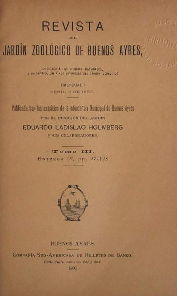 File:Revista del Jardín Zoológico de Buenos Ayres (Tomo III. Entrega IV, pp. 97-128).pdf