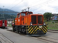 RhB 241 im Rangierdienst in Küblis (2003)