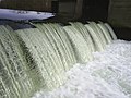 Lippe am Flusswehr in Lünen, Bereich Naturschutzgebiet Lippeauen / Lippe river barrier in Lünen, Germany