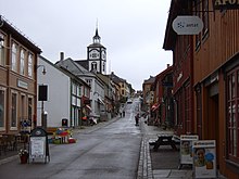 Norveç'in Røros kasabasında ahşap evler