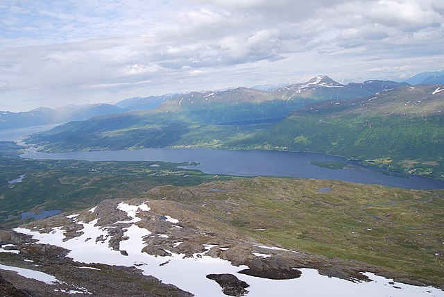 View of the lake Rossfjordstraumen