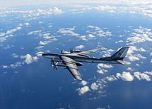 Russian Bear 'H' photographed from an RAF Typhoon QRA aircraft controlled by RAF CRC Boulmer Russian Bear 'H' Aircraft MOD 45158146.jpg