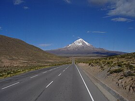 Trasa 4 poblíž Tambo Quemado, Oruro.