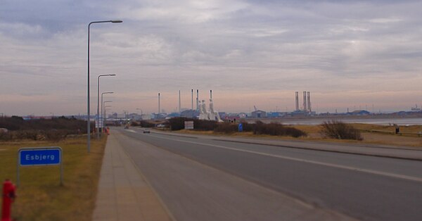 View of Esbjerg in the distance