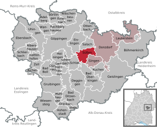 Elhelyezkedése Baden-Württemberg térképén